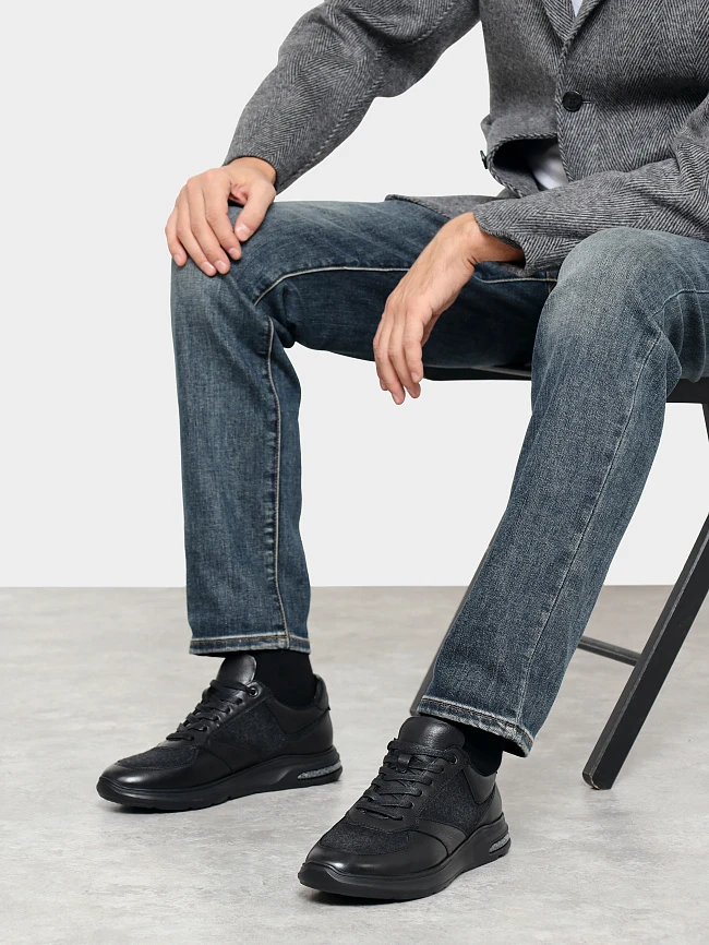 Кроссовки мужские демисезонные, цвет черный, натуральная кожа/шерсть M1782596 | 10