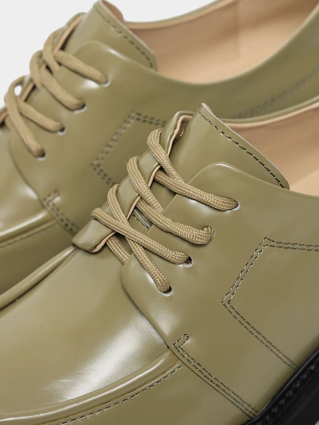 Полуботинки женские всесезонные, цвет хаки, натуральная кожа 1820163 | 7