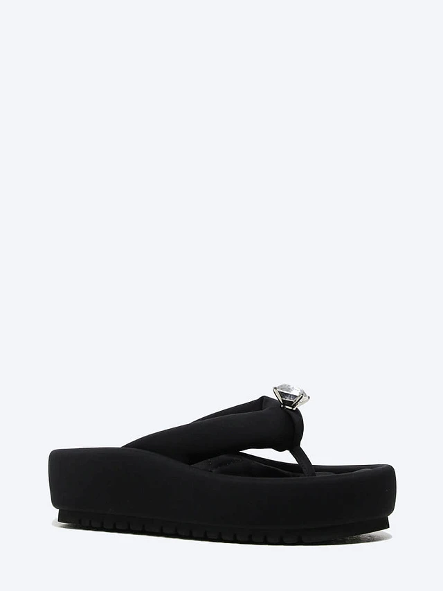 Сабо женские летние, цвет черный, текстиль 641635 | 1