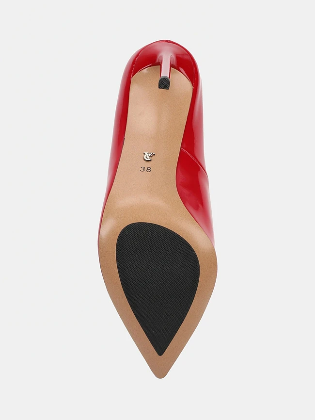 Туфли женские всесезонные, цвет красный, натуральная лаковая кожа 496259P | 5