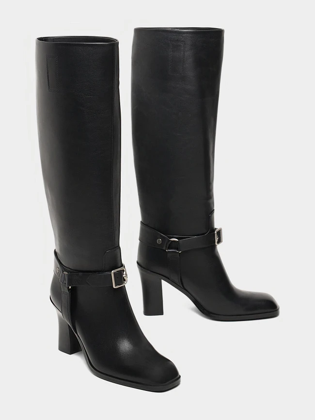 Сапоги женские демисезонные, цвет черный, натуральная кожа 1494527 | 3