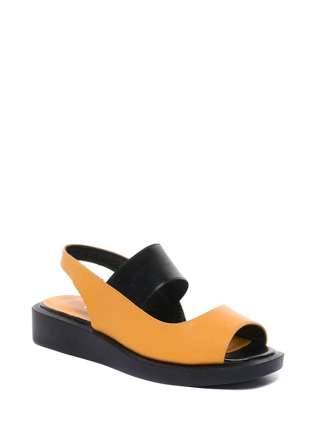 Босоножки 1281367 женские цвет желтый, натуральная кожа 1281367         | 1