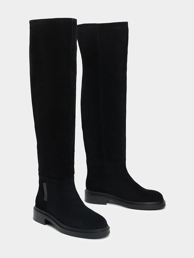 Ботфорты женские демисезонные, цвет черный, натуральный спилок 1820420 | 3