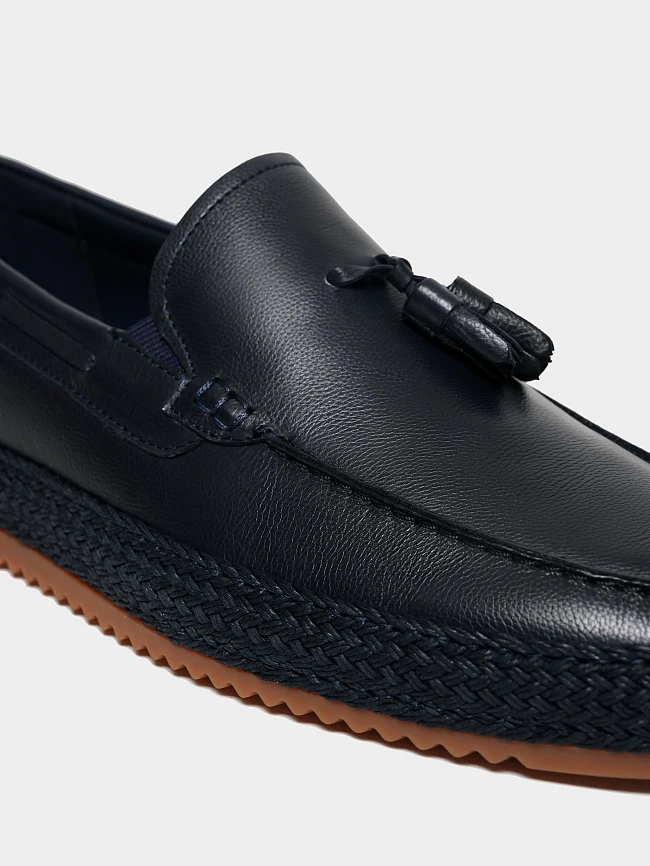 Лоферы мужские демисезон; лето;, цвет синий, натуральная кожа M254449 | 5