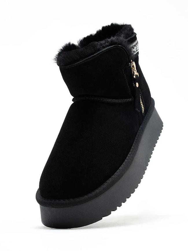 Полусапоги женские зимние, цвет черный, натуральный спилок 27VD084M | 16