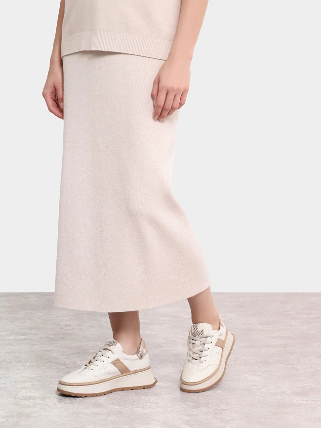 Кроссовки женские демисезонные, цвет бежевый, натуральная кожа 1221472 | 8