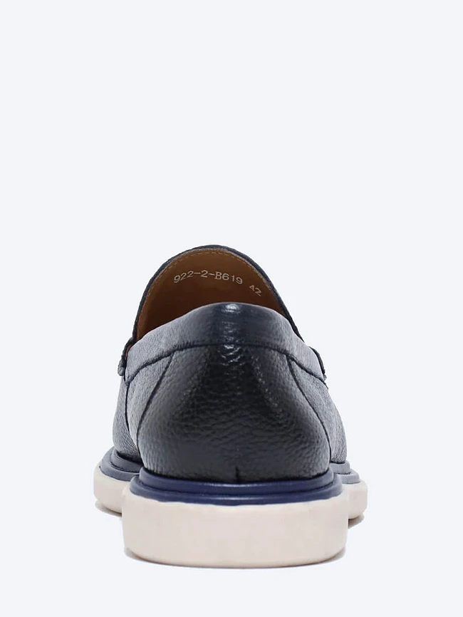 Лоферы мужские всесезонные, цвет синий, натуральная кожа M253661 | 5