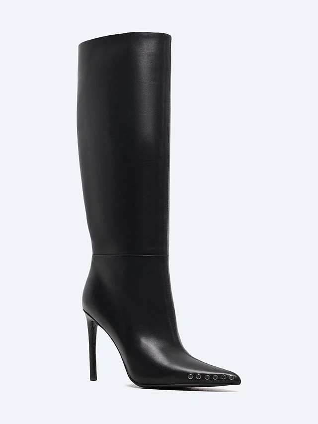 Сапоги женские демисезонные, цвет черный, натуральная кожа 1493878 | 1