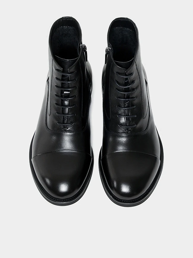 Ботинки мужские демисезонные, цвет черный, натуральная кожа M1022533-1 | 4