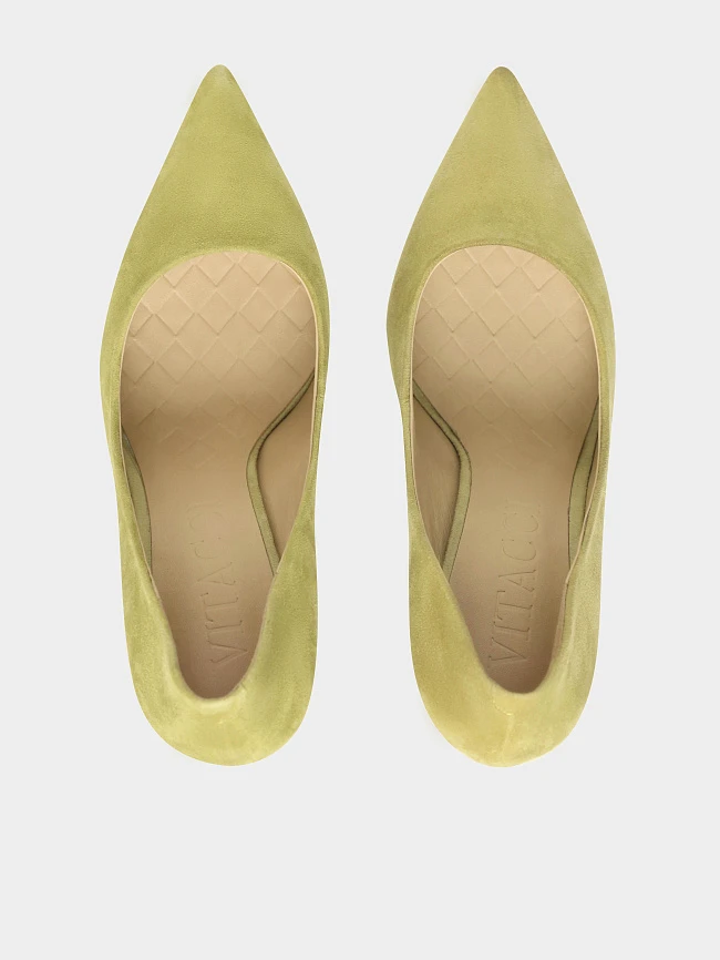 Туфли женские всесезонные, цвет салатовый, натуральный велюр 494534 | 5