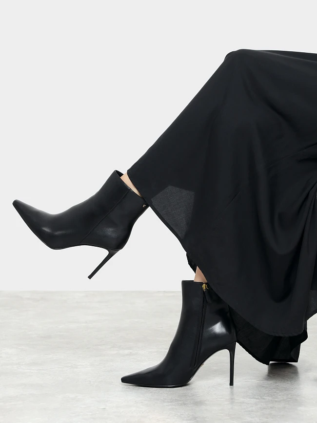 Ботильоны женские всесезонные, цвет черный, натуральная кожа 1494524 | 12