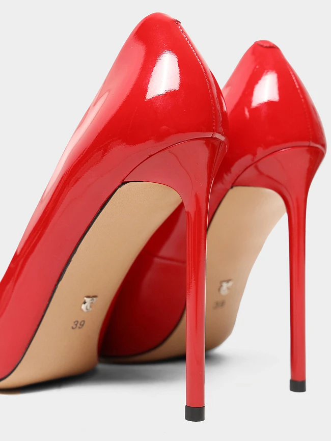 Туфли женские всесезонные, цвет красный, натуральная лаковая кожа 496259P2-2 | 5