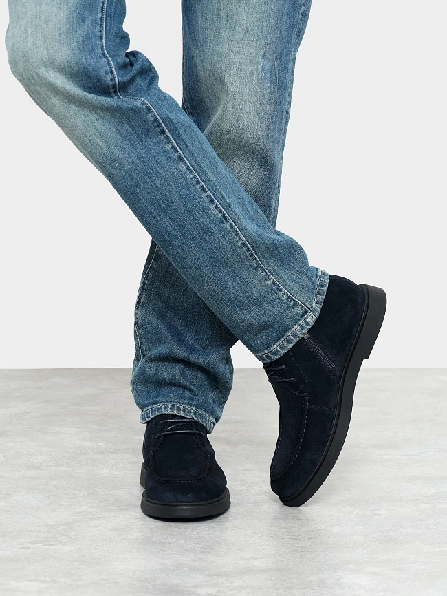 Ботинки мужские демисезонные, цвет синий, натуральный спилок M801238 | 8