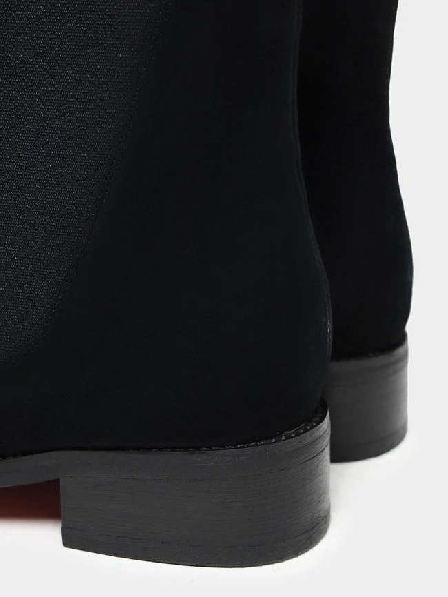 Полусапоги женские демисезонные, цвет черный, натуральный велюр 495636 | 6