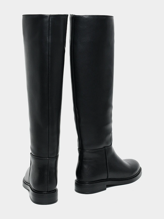 Сапоги женские демисезонные, цвет черный, натуральная кожа и полимерные материалы 27VC163 | 4