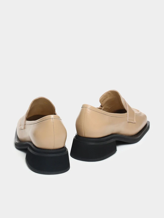 Лоферы женские всесезонные, цвет бежевый, натуральная кожа 1820076 | 4