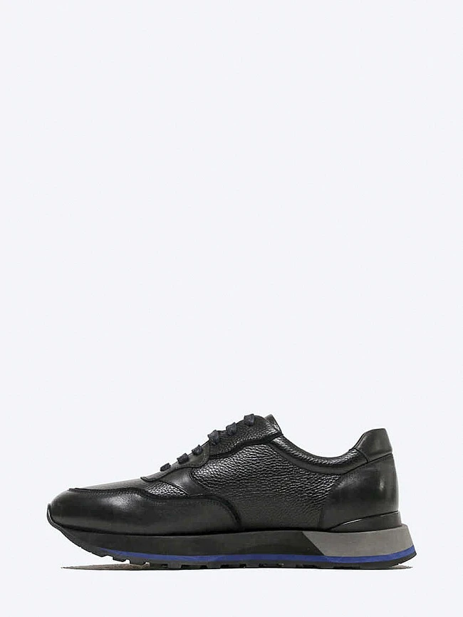 Кроссовки мужские демисезонные, цвет черный, натуральная кожа M253924 | 4