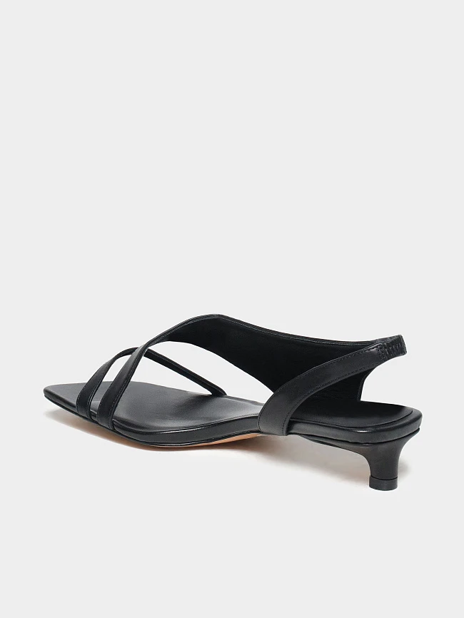 Босоножки женские летние, цвет черный, натуральная кожа 1731367 | 3