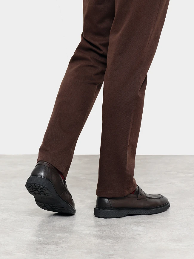 Лоферы мужские всесезонные, цвет коричневый, натуральная кожа M801230 | 8