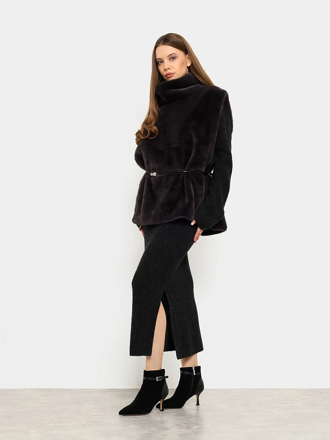 Ботильоны женские всесезонные, цвет черный, натуральный велюр/натуральная кожа 17VC415 | 8