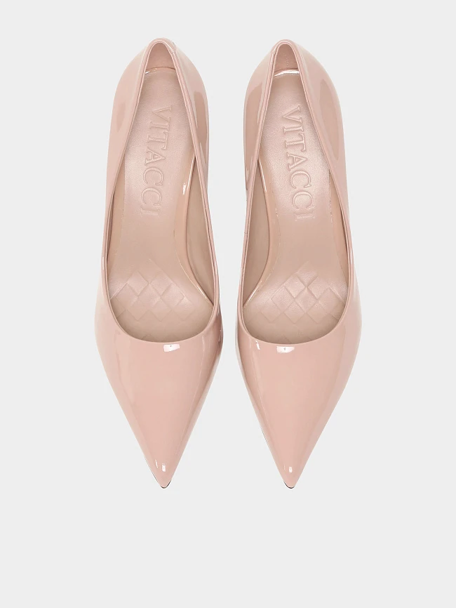 Туфли женские всесезонные, цвет пудровый, натуральная лаковая кожа 944106 | 5