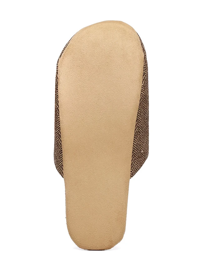 Тапочки мужские для дома, цвет коричневый, хлопок SLIP15 | 6