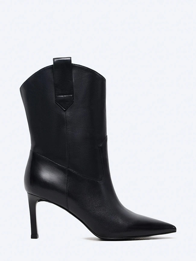 Полусапоги женские демисезонные, цвет черный, натуральная кожа 1730805 | 2