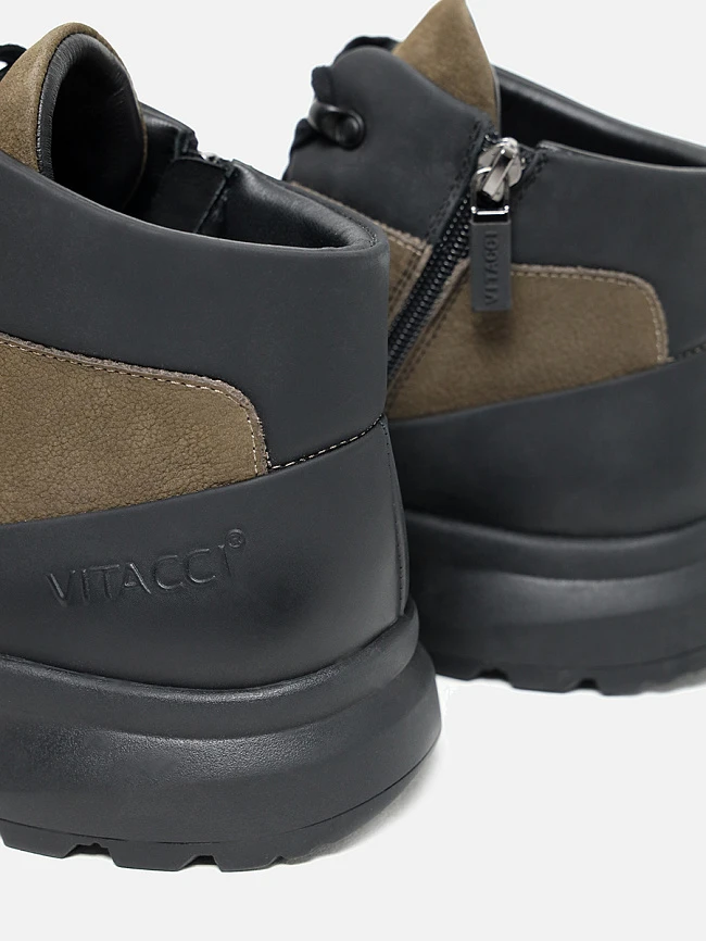 Ботинки мужские демисезонные, цвет хаки, натуральная кожа/натуральный спилок M1782076-1 | 5