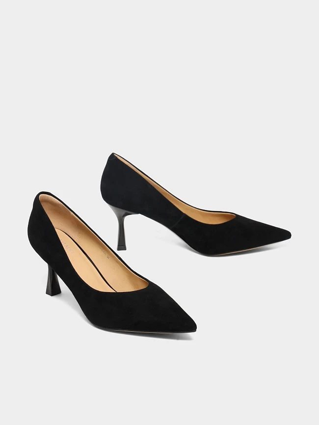 Туфли женские всесезонные, цвет черный, натуральный велюр 7210391 | 3