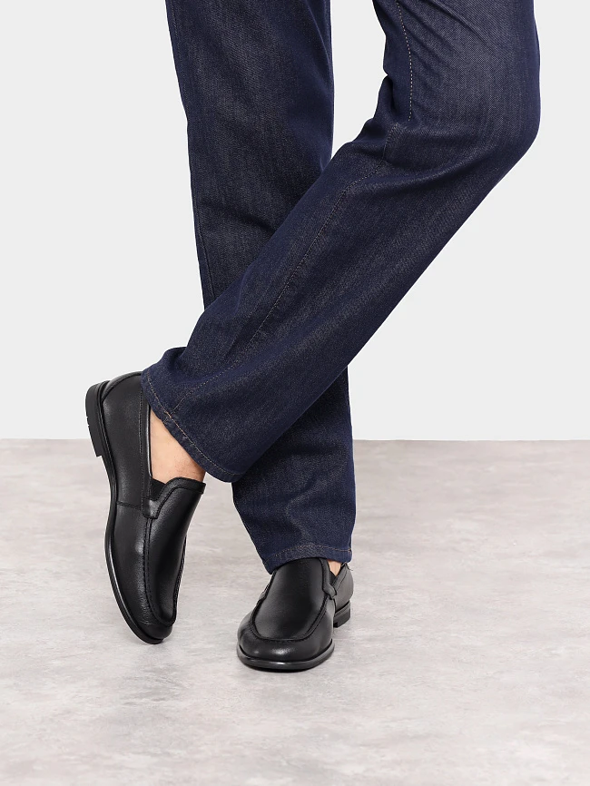 Лоферы мужские демисезон; лето;, цвет черный, натуральная кожа M801300 | 7