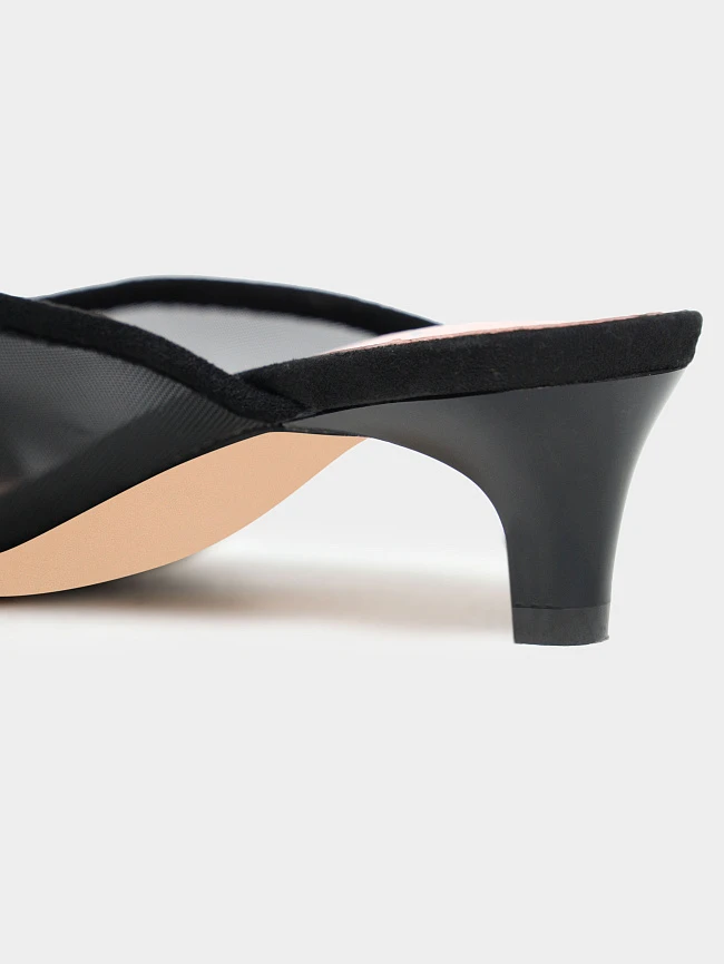 Мюли женские летние, цвет черный, текстиль/искусственный велюр 6550606 | 5