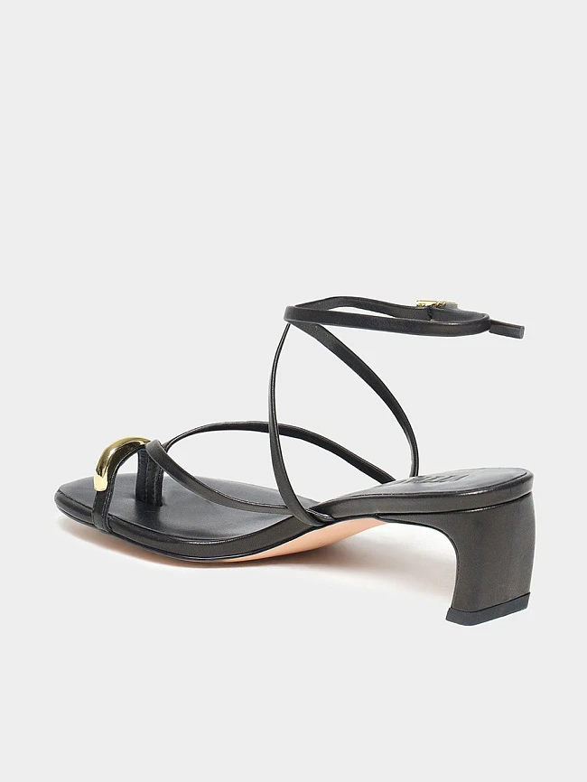 Босоножки женские летние, цвет черный, натуральная кожа 1731314 | 3