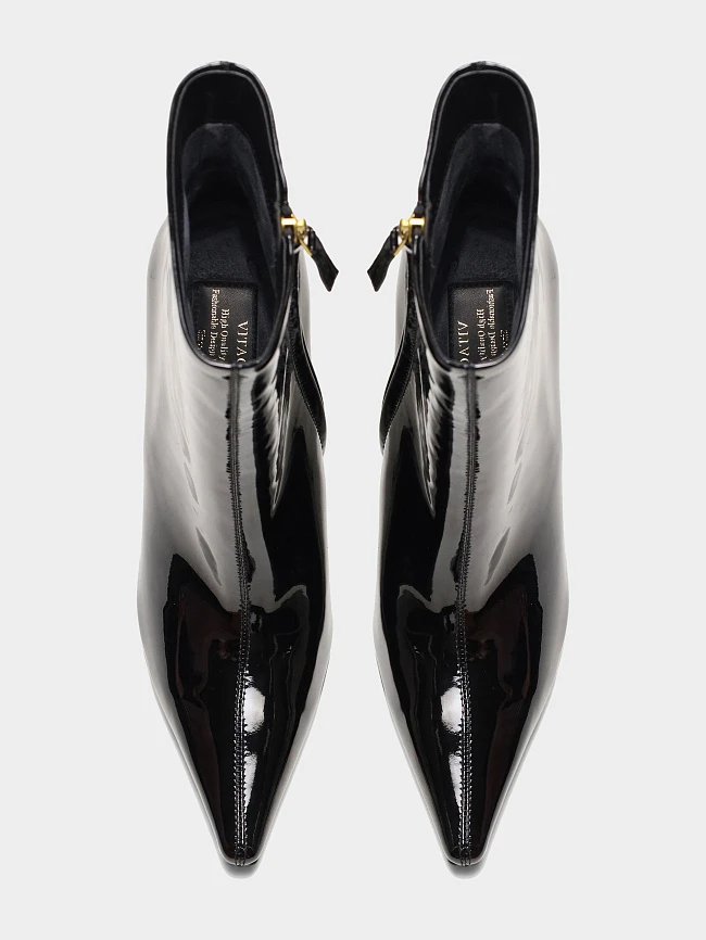 Полусапоги женские всесезонные, цвет черный, натуральная лаковая кожа 1494511 | 5