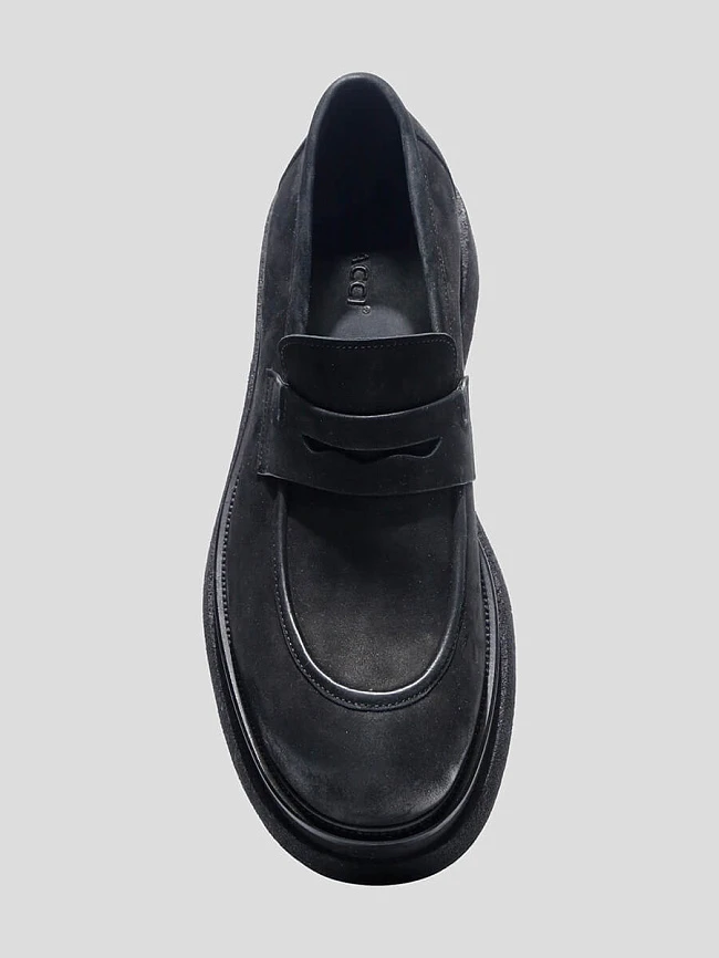 Лоферы мужские всесезонные, цвет черный, натуральный нубук M253557P | 4