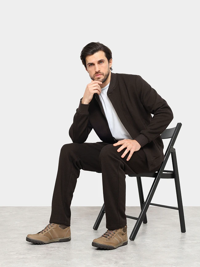 Кеды мужские демисезонные, цвет рыжий, натуральный нубук M969002 | 11