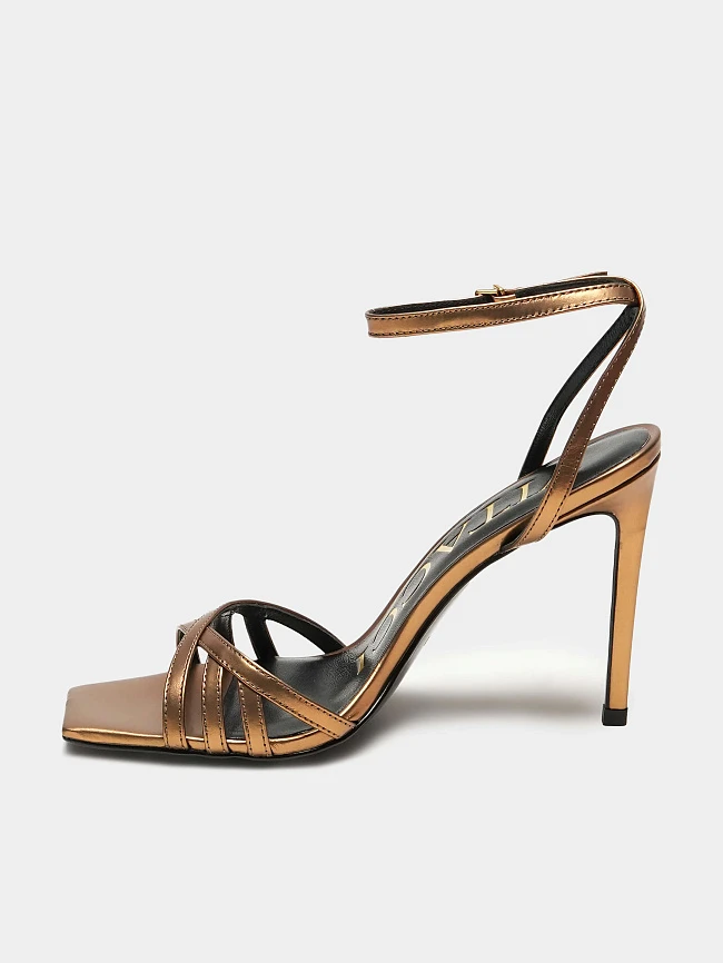 Босоножки женские летние, цвет бронзовый, натуральная кожа 1495037 | 9