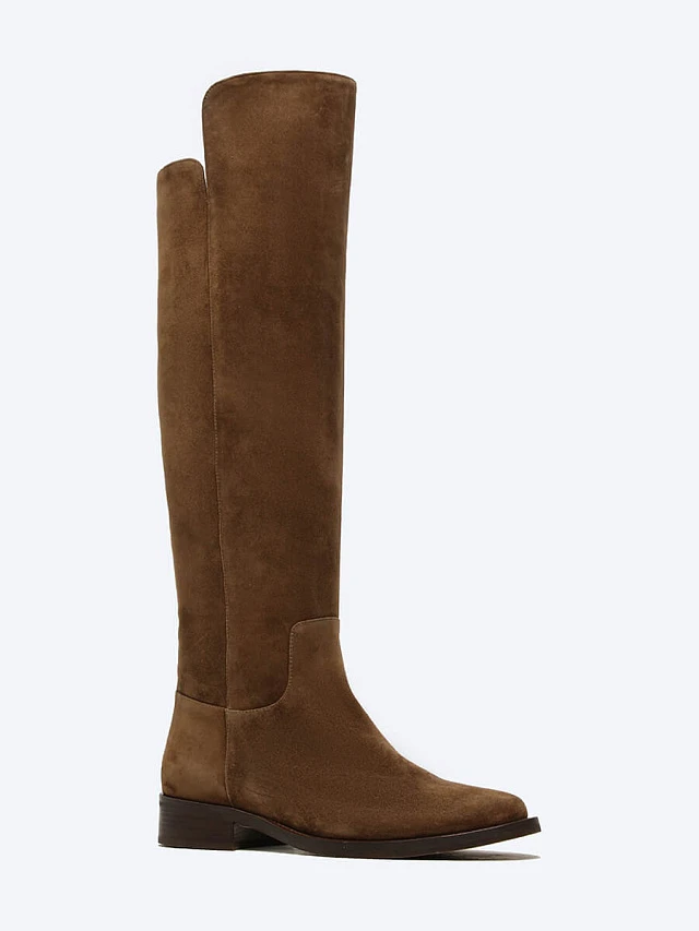 Сапоги женские демисезонные, цвет бежевый, натуральный велюр 1493984 | 1