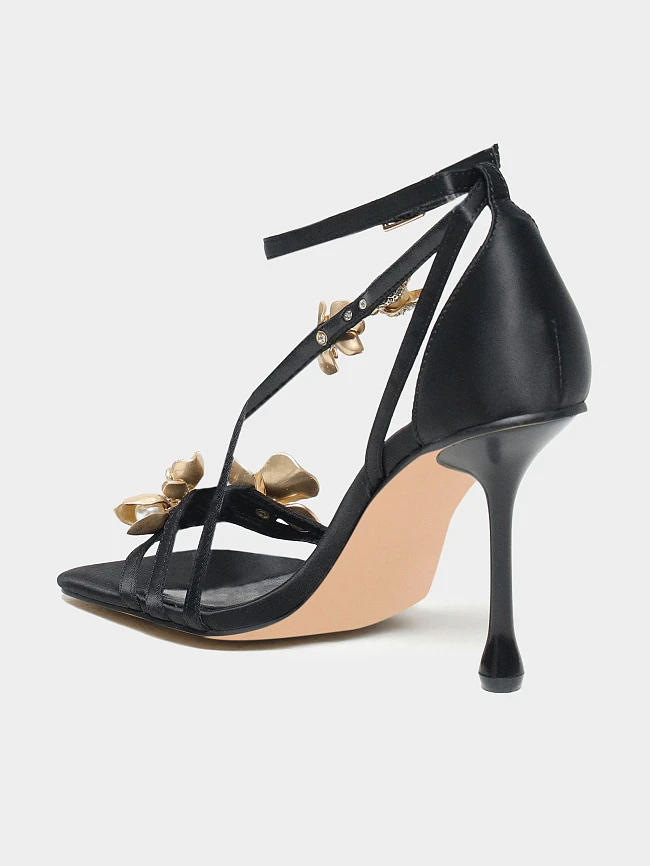 Босоножки женские летние, цвет черный, текстиль 6550220P | 6