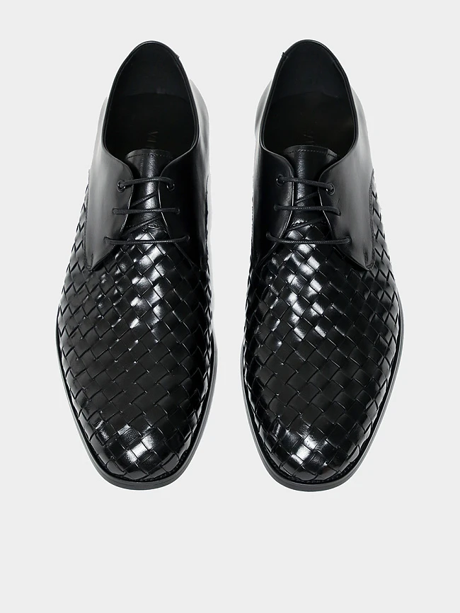 Полуботинки мужские всесезонные, цвет черный, натуральная кожа M1022385-1 | 4