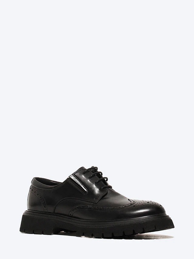 Полуботинки мужские всесезонные, цвет черный, натуральная кожа M1782504 | 1