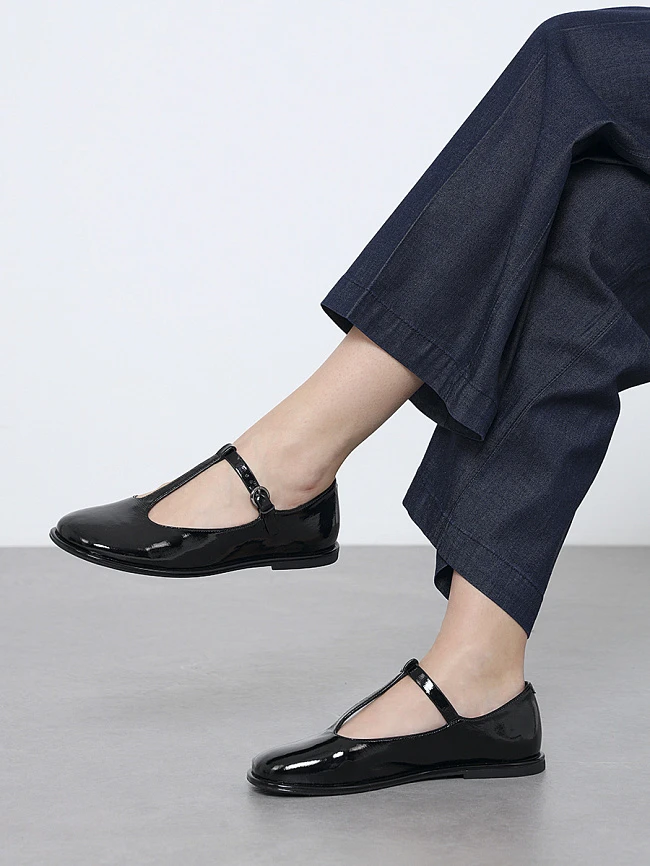 Балетки женские всесезонные, цвет черный, натуральная кожа и полимерные материалы 1849712 | 10