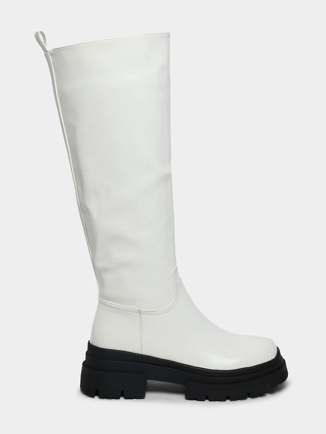 Сапоги женские демисезонные, цвет белый, искусственная кожа 1848072 | 1