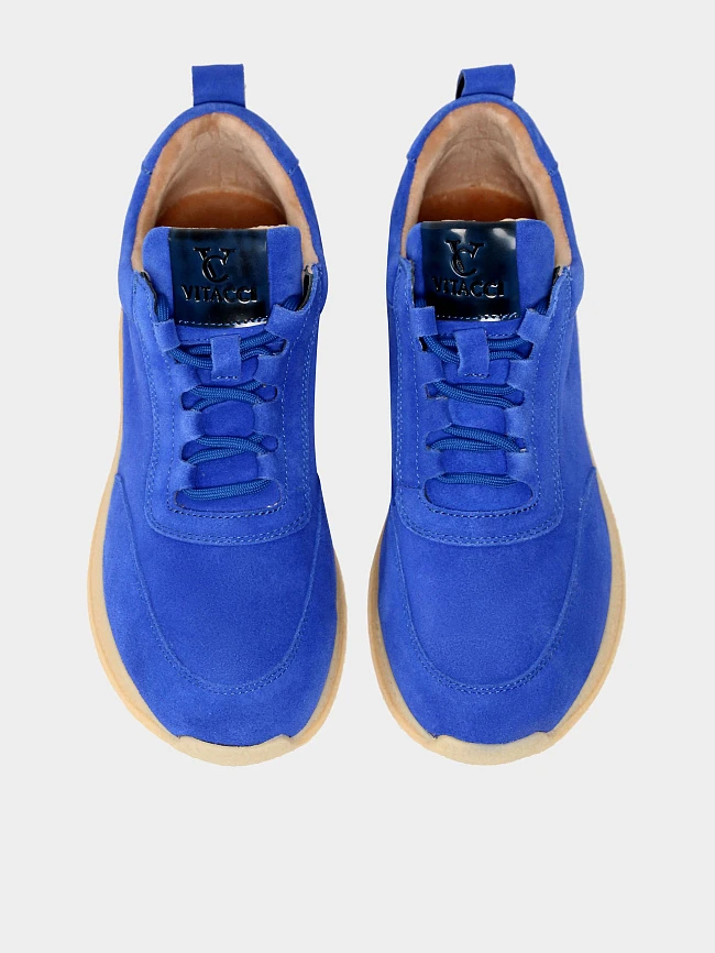 Кроссовки женские демисезонные, цвет синий, натуральный спилок 1780001 | 5