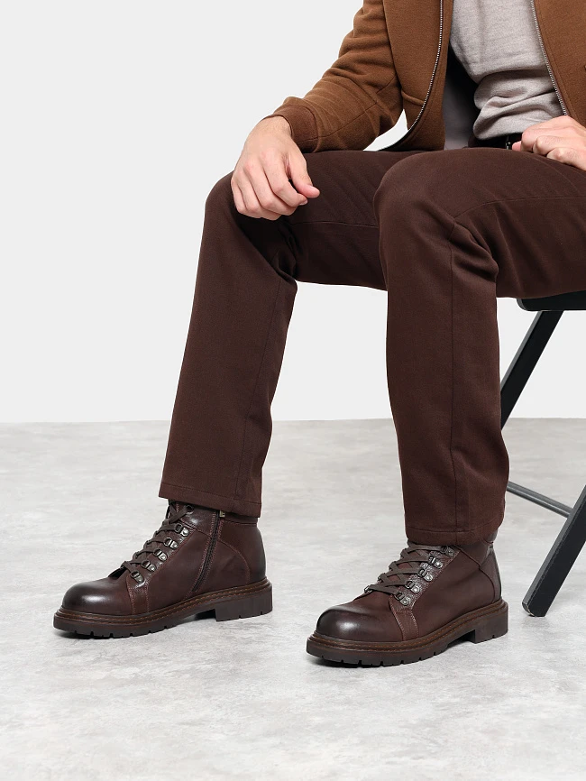 Ботинки мужские демисезонные, цвет коричневый, натуральный нубук/натуральная кожа M1781593 | 12