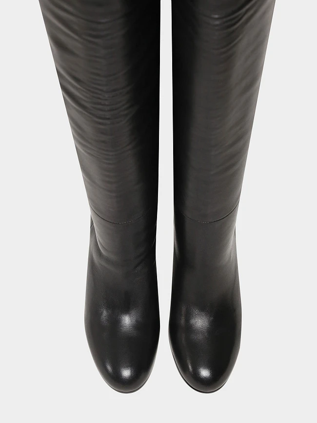 Ботфорты женские демисезонные, цвет черный, натуральная кожа 1730130 | 4