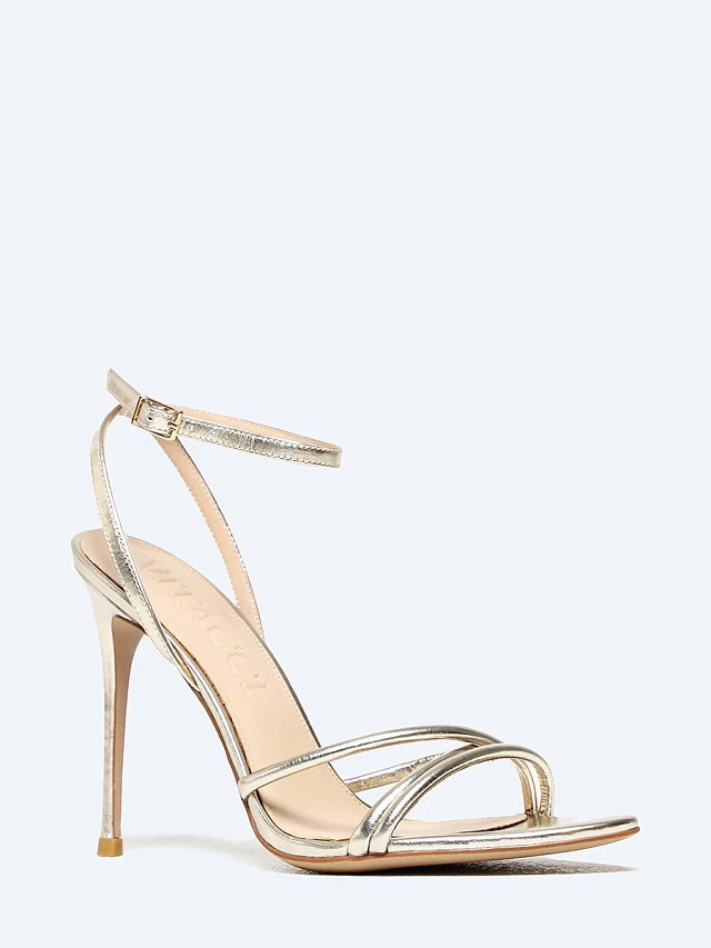 Босоножки женские летние, цвет золотой, натуральная кожа 496712 | 1