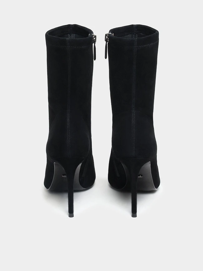 Полусапоги женские демисезонные, цвет черный, натуральный велюр 1820306 | 6