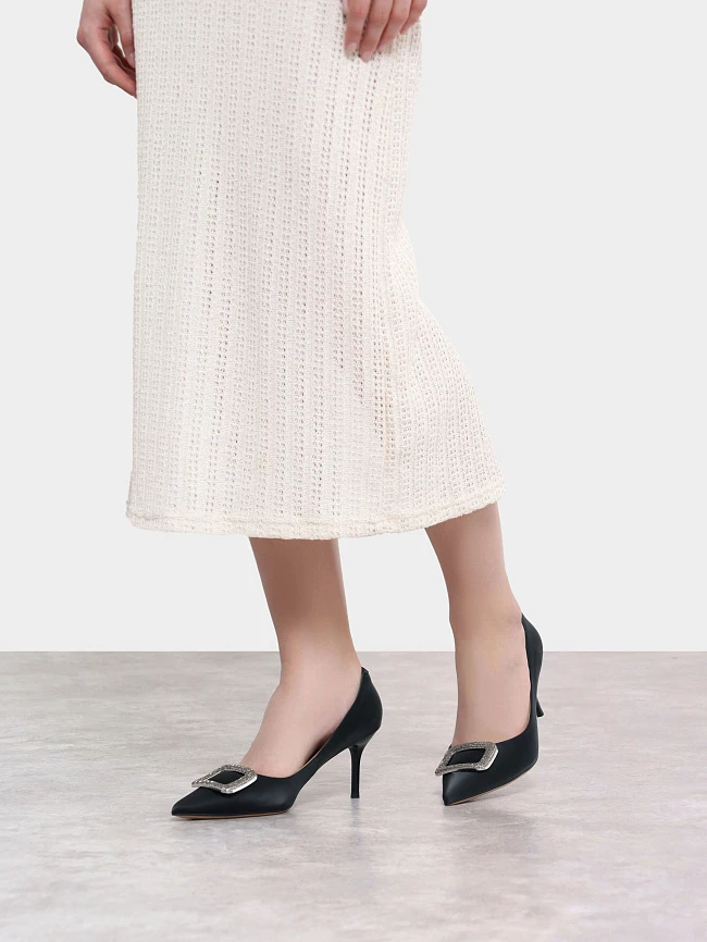 Туфли женские всесезонные, цвет черный, натуральная кожа 17VC004 | 8