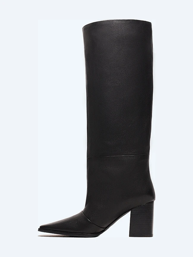 Сапоги женские демисезонные, цвет черный, натуральная кожа 1494783 | 3