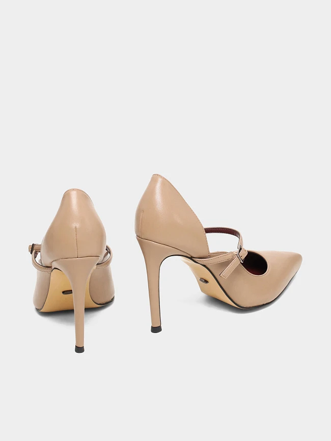 Туфли женские всесезонные, цвет бежевый, искусственная кожа 6550349 | 3